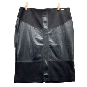 Marc New York Skirt Women's XL Faux Leather Snake Pencil Corp Office Avant-Garde